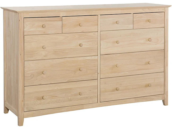 John Thomas Unfinished Lancaster 10-Drawer Dresser BD-7010