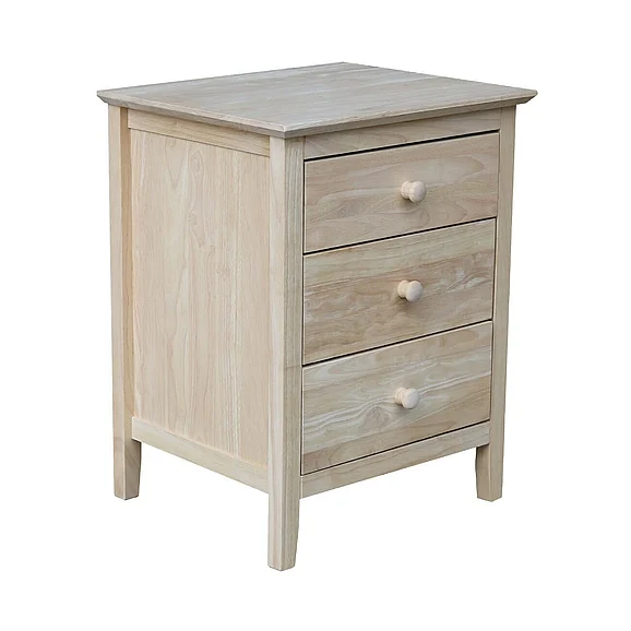 John Thomas Brooklyn 3 Drawer Nightstand in Unfinished BD-8013