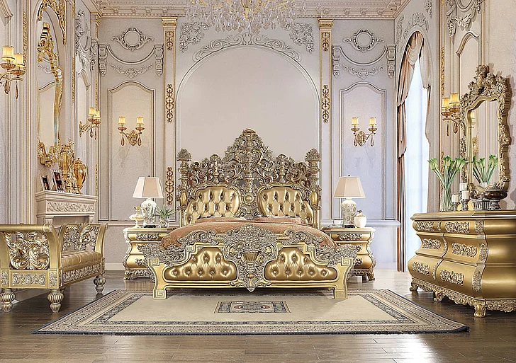 ACME Seville 2pc Bedroom Set in Gold