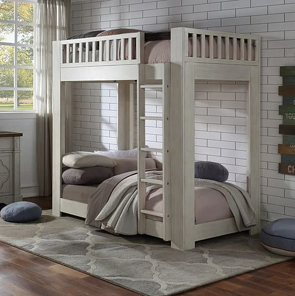 Acme Furniture Cedro Twin/Twin Bunk Bed in Weathered White BD00612