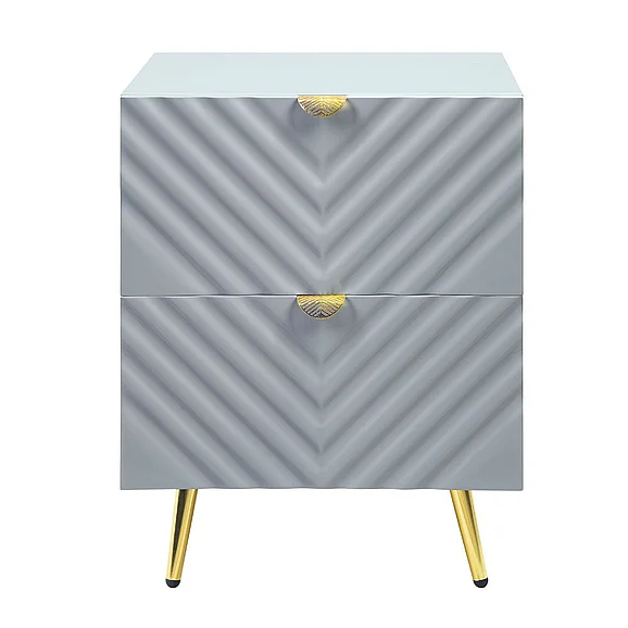 ACME Gaines Nightstand in Gray High Gloss BD01041