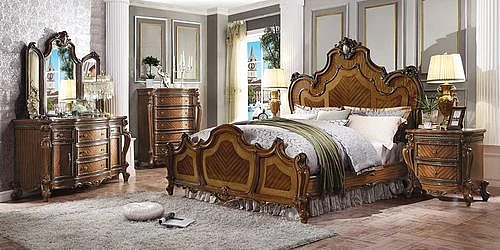 ACME Picardy Eastern King Bed in Honey Oak Finish BD01353EK
