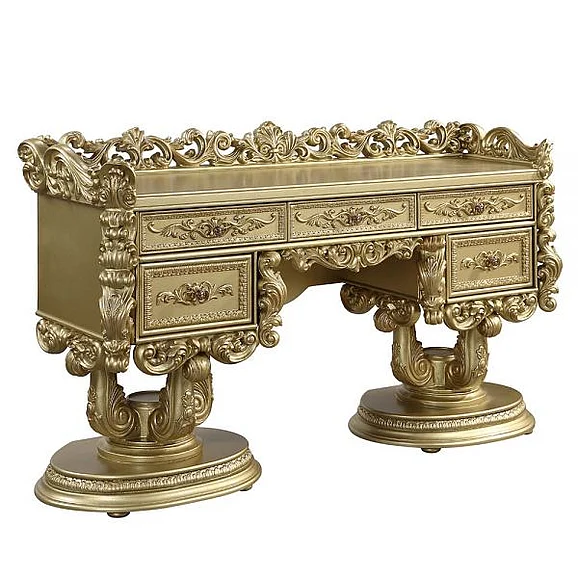 ACME Bernadette Vanity Desk in Gold BD01477