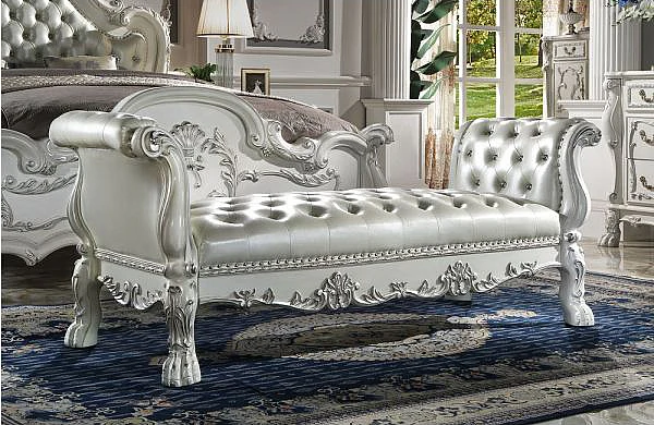 ACME Dresden Bench in White BD01687