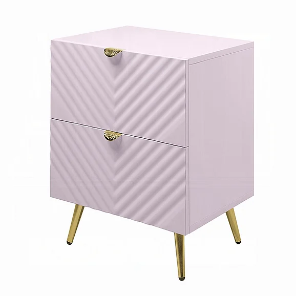 ACME Gaines Nightstand in Pink High Gloss BD02663