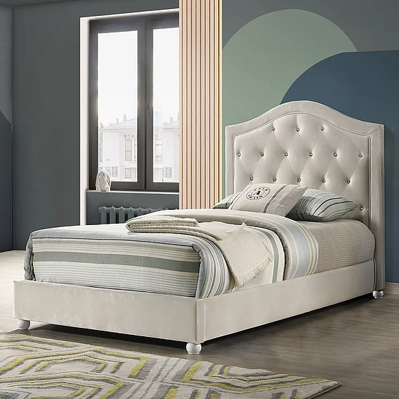 ACME Reggie Twin Bed in Beige Fabric BD04501T