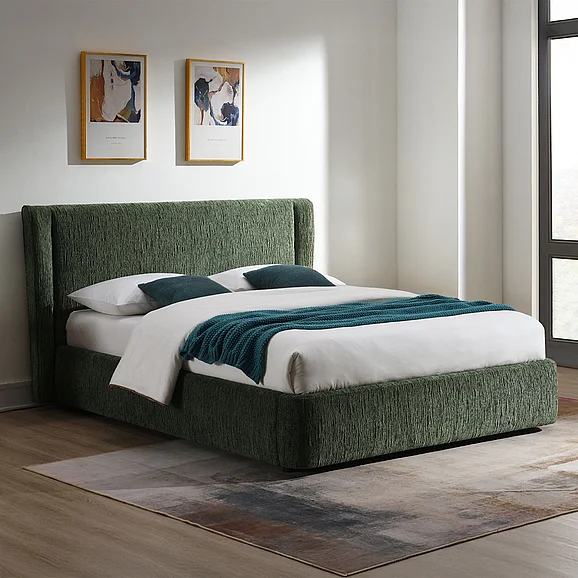 ACME Cheryl Queen Bed in Dark Green Chenille BD05452Q