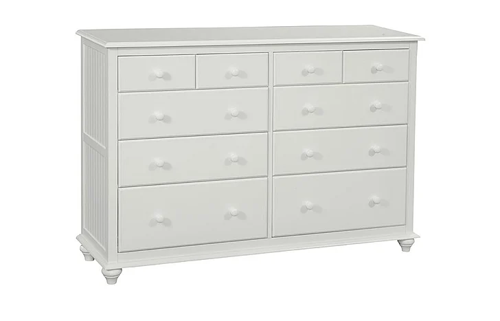 John Thomas Cottage 10-Drawer Dresser in Pure White BD08-2010N