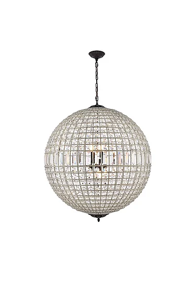 Elegant Olivia 8 Light Dark Bronze Chandelier Clear Royal Cut Crystal 1205G36DB/RC