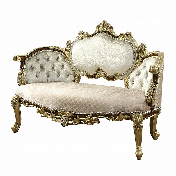 ACME Desiderius Bench in Antique Gold and Hand Paint Brown BD20007