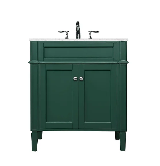 Elegant 30 In. Single Bathroom Vanity in Green VF12530GN