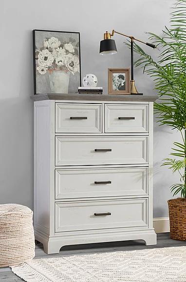 John Thomas Summit 5 Drawer Chest in Mist & Heather Gray BD85-3005
