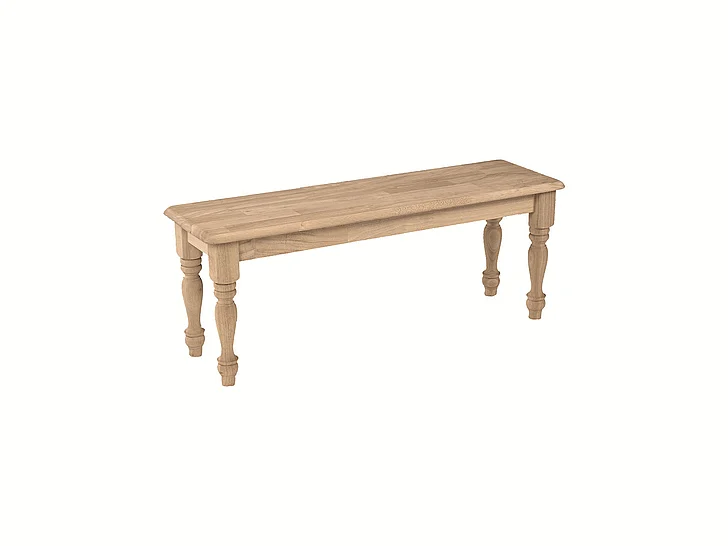 John Thomas Unfinished 47'' Farmhouse Bench BE-47