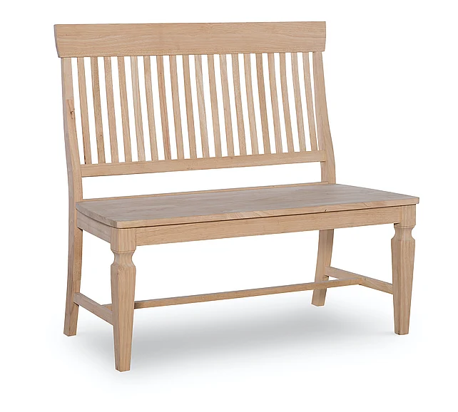 John Thomas Unfinished Vista Slatback Bench BE-65B