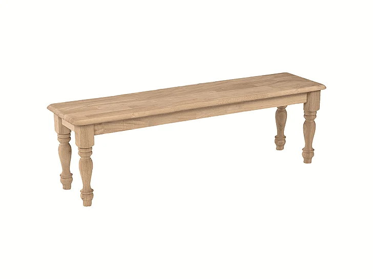 John Thomas Unfinished 72'' Farmhouse Bench BE-72