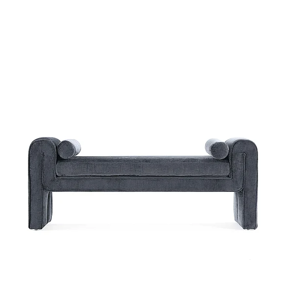 Manhattan Comfort Modern Concord Chenille 59" Bench in Black BE001-BK