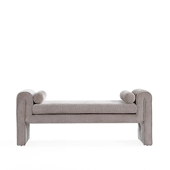 Manhattan Comfort Modern Concord Chenille 59" Bench in Dove BE001-DO