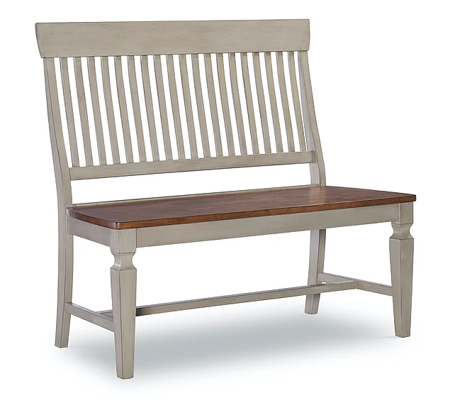 John Thomas Vista Slatback Bench in Hickory & Stone BE41-65
