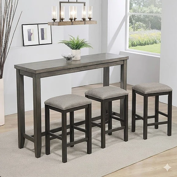 Sunset Trading East Lane 4pc Pub Dining Set in Antique Gray