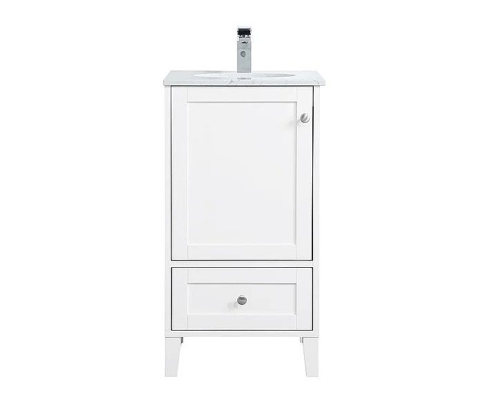 Elegant 18 In. Single Bathroom Vanity in White VF18018WH