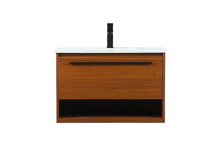 Elegant 30 In. Single Bathroom Vanity in Teak VF43530MTK