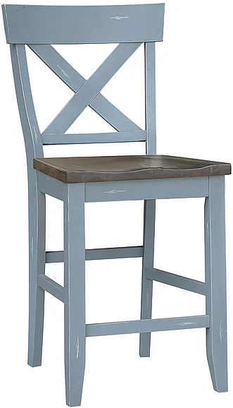 Cottage Creek Beach View Counter Height Dining Chair in Aqua Blue (Set of 2) 60201