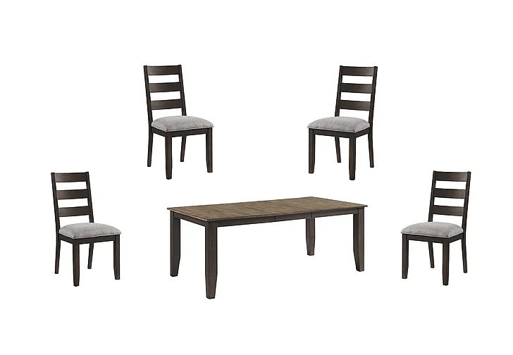 Intercon Furniture Beacon 5pc Dining Room Set in Black & Walnut