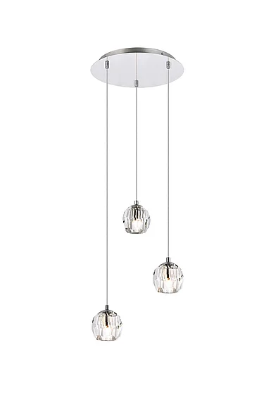 Elegant Eren 3 Lights Chrome Pendant 3505D12C