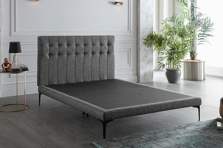 Bellona Furniture Stratton Twin Foundation and Headboard in Bell Basic Grey 28STTS100200004