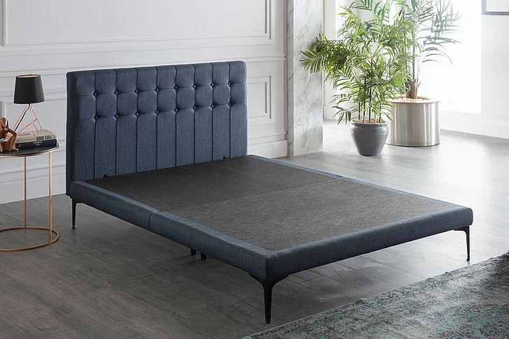 Bellona Furniture Stratton Twin Foundation and Headboard in Bell Basic Navy 28STTS100200001