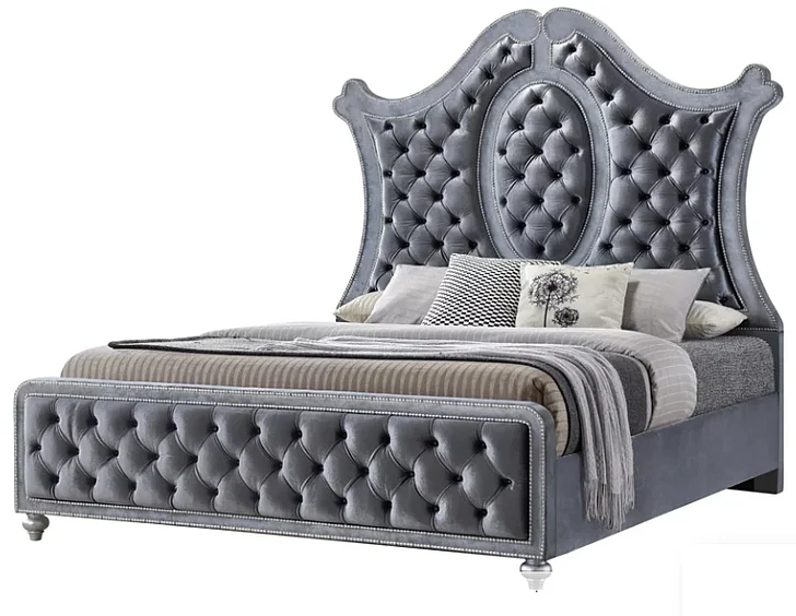 Crown Mark Furniture Voltare King Bed in Dark Grey
