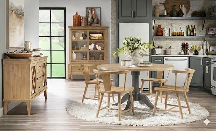 Legacy Classic Trisha Yearwood 5pc Round Dining Room Set in Amber and Cocoa