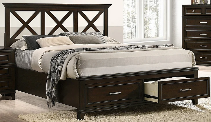 Emma Mason Signature Azure Living Queen Storage Bed in Cherry