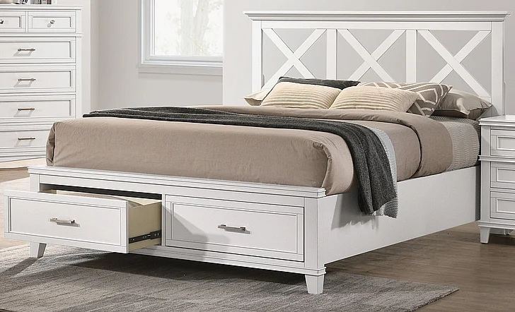 Emma Mason Signature Azure Living King Storage Bed in White