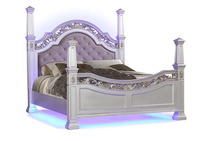 Cosmos Valentina Queen Bed Silver SIVAL QB