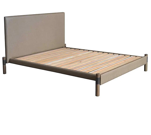 Indo Puri Alana King Platform Bed in Warm Beige