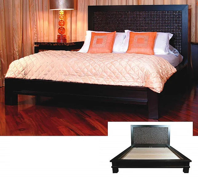 Indo Puri Bali King Platform Bed in Espresso