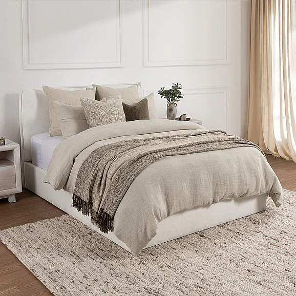 Classic Home Beaumont 3-Piece Belgian Flax Linen Duvet Set in Linen BEDD322Q
