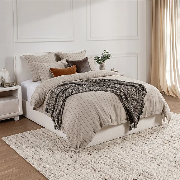 Classic Home Monaco 3-piece Belgian Linen Duvet Set in Natural BEDD336Q
