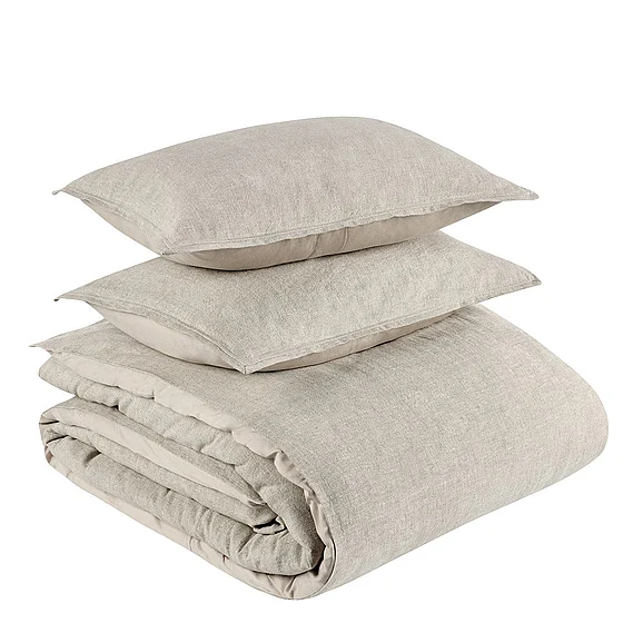 Classic Home Talia 3-Piece Linen Blend Fabric Duvet Set in Natural BEDD345K