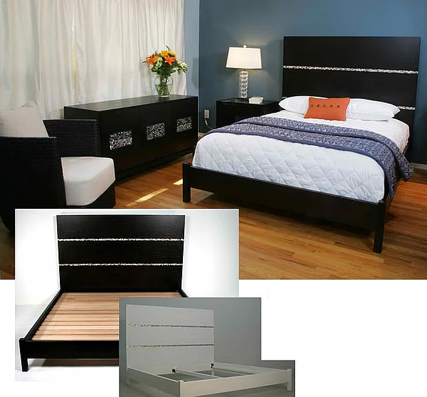 Indo Puri Linea Queen Platform Bed in Dark Espresso