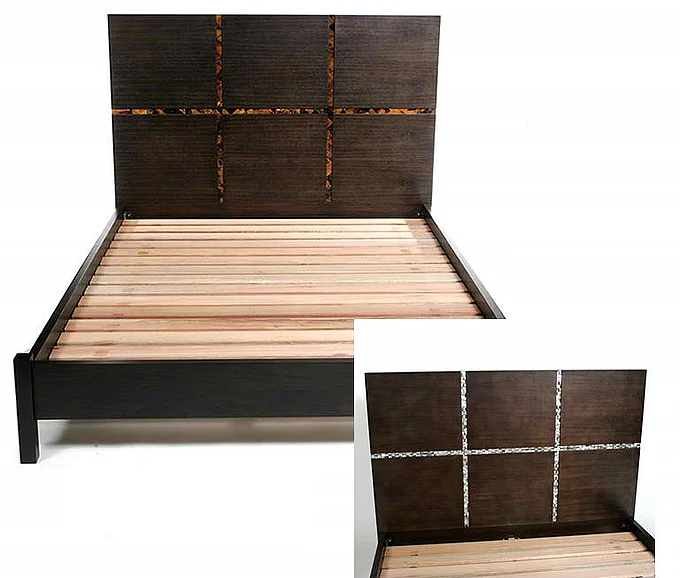 Indo Puri Pulo Queen Platform Bed in Dark Brown