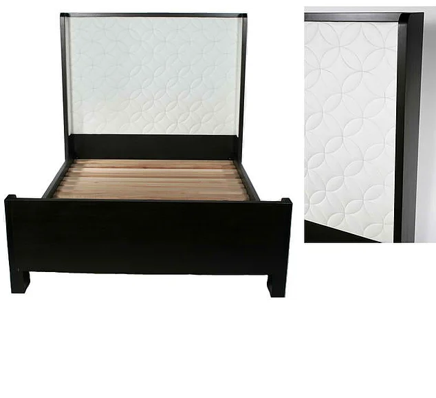 Indo Puri Raga King Platform Bed in Espresso/White Quilt
