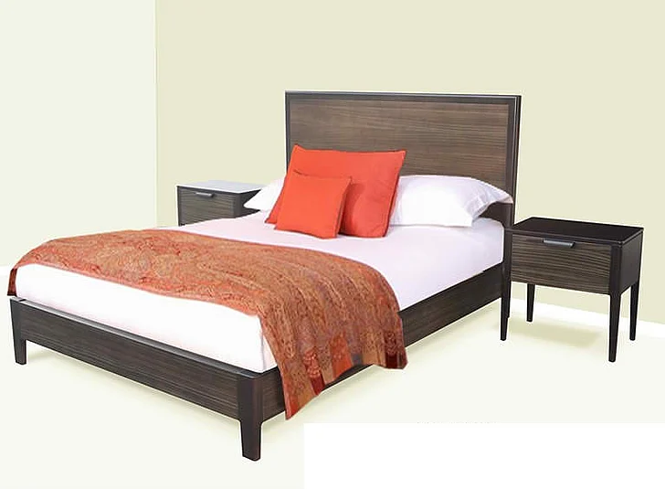 Indo Puri Rees King Panel Bed in Aniseed Dark