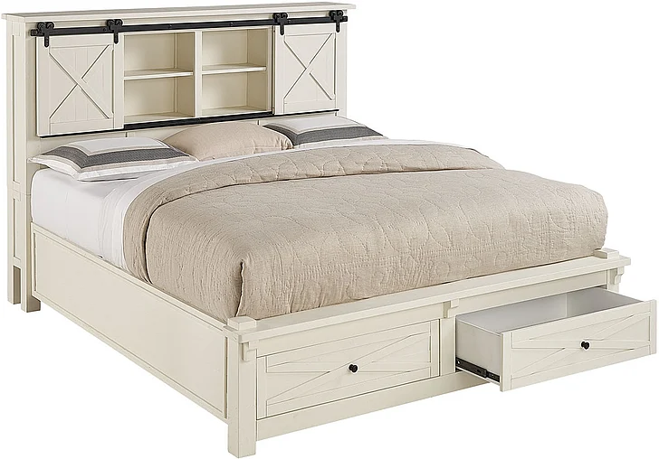 Sun Valley Queen Storage Bed in White SUVWT5031