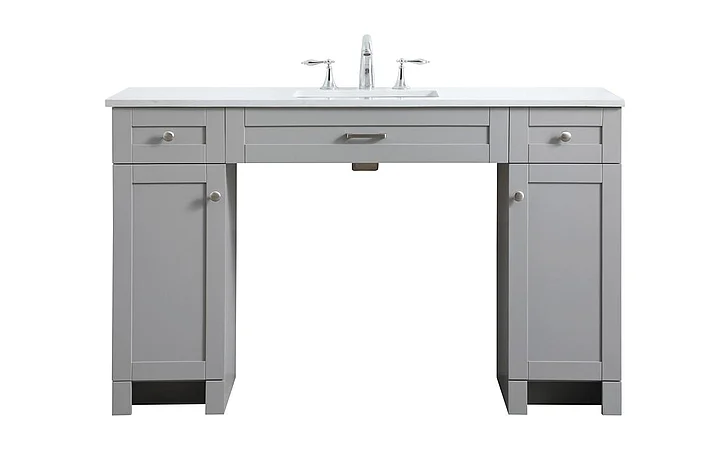 Elegant 54 In. Ada Compliant Bathroom Vanity in Gray VF14954GR
