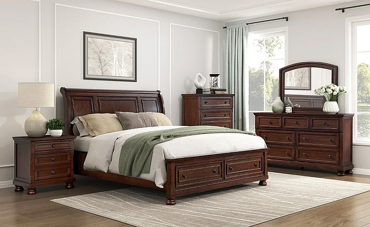 Homelegance Begonia 4pc Platform Bedroom Set w/ Footboard Storage