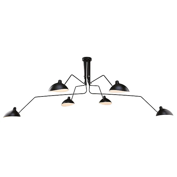 Bethel Matte Black Steel Arm & Aluminum Shade Ceiling Fixture BEL17