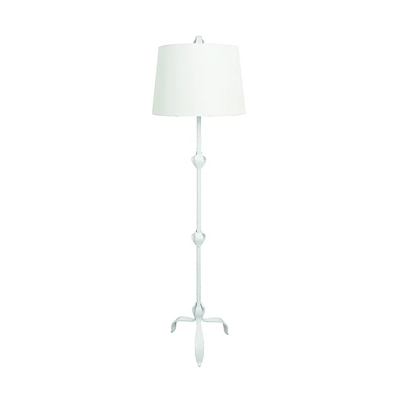 Worlds Away Belinda Three Leg Iron Floor Lamp in Matte White Powder Coat BELINDA WH CLOSEOUT