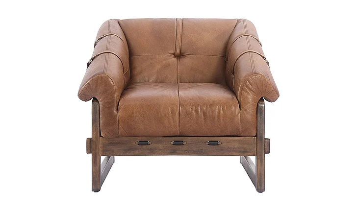 Moe's Home Collection Bellos Accent Chair in Open Road Brown PK-1112-14